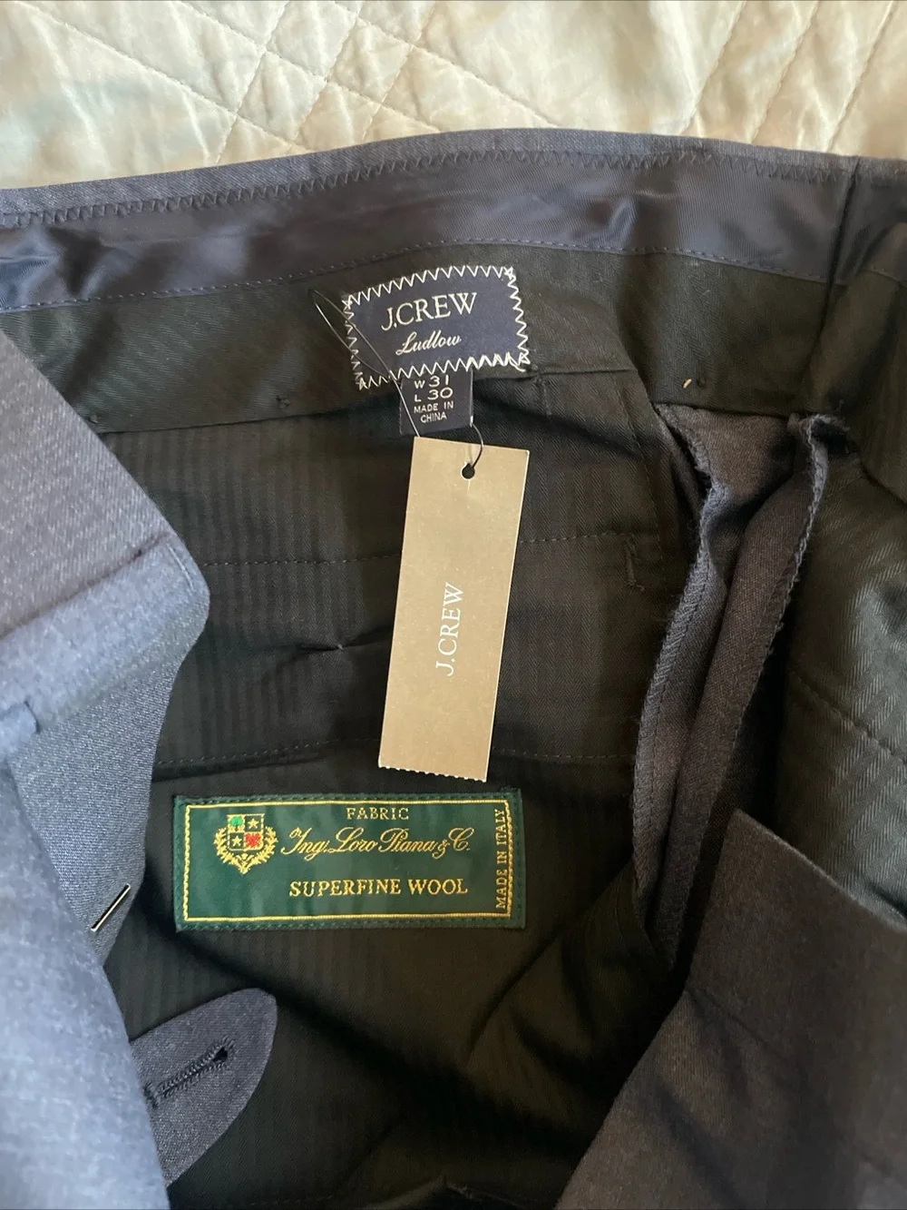 J. CREW Ludlow Slim-fit suit pant in Italian wool Deep Paci 31 $250 NWT 43966